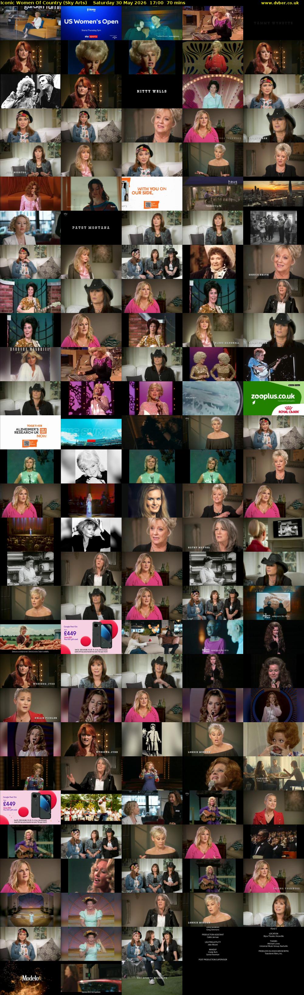 Iconic Women Of Country (Sky Arts) Saturday 30 May 2026 17:00 - 18:10