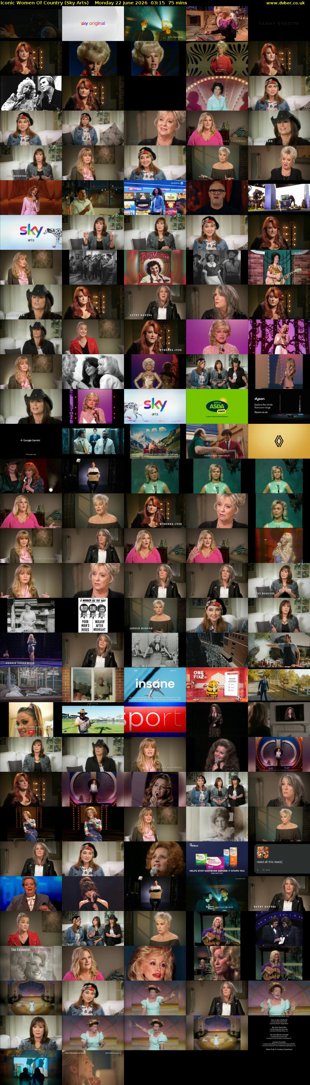 Iconic Women Of Country (Sky Arts) Monday 22 June 2026 03:15 - 04:30