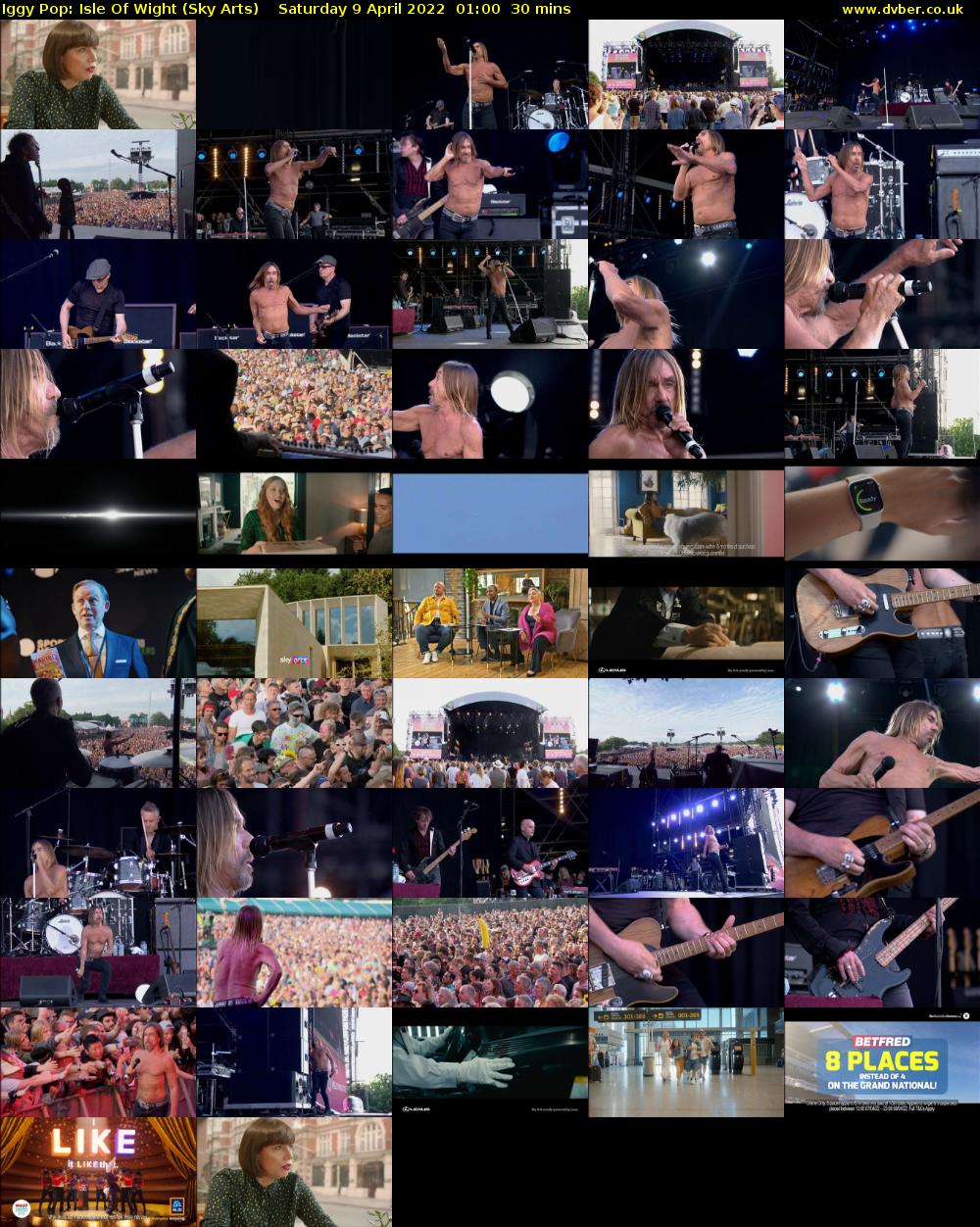 Iggy Pop: Isle Of Wight (Sky Arts) Saturday 9 April 2022 01:00 - 01:30