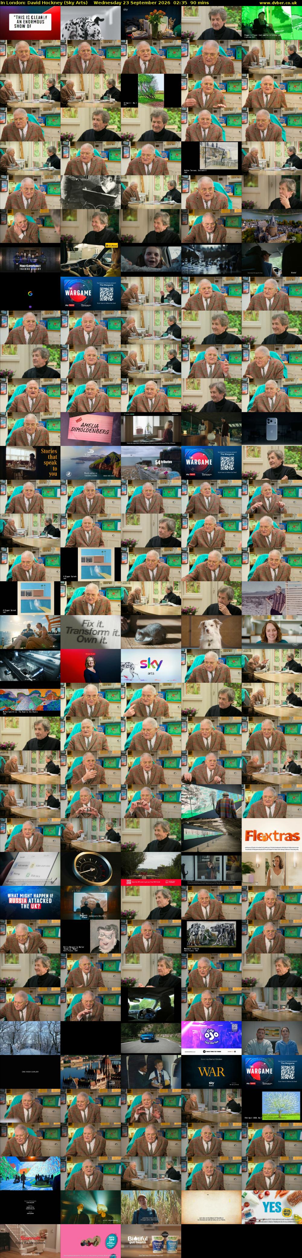 In London: David Hockney (Sky Arts) Wednesday 23 September 2026 02:35 - 04:05