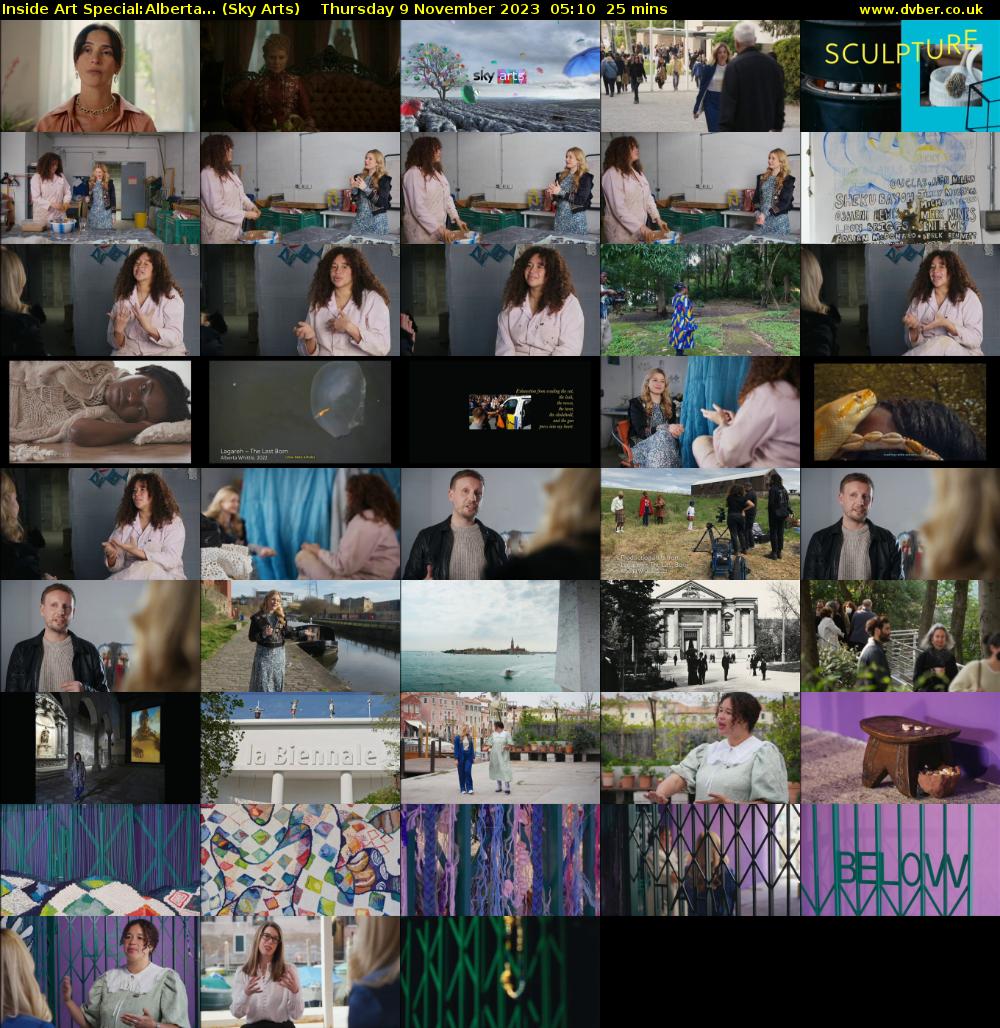 Inside Art Special:Alberta... (Sky Arts) Thursday 9 November 2023 05:10 - 05:35