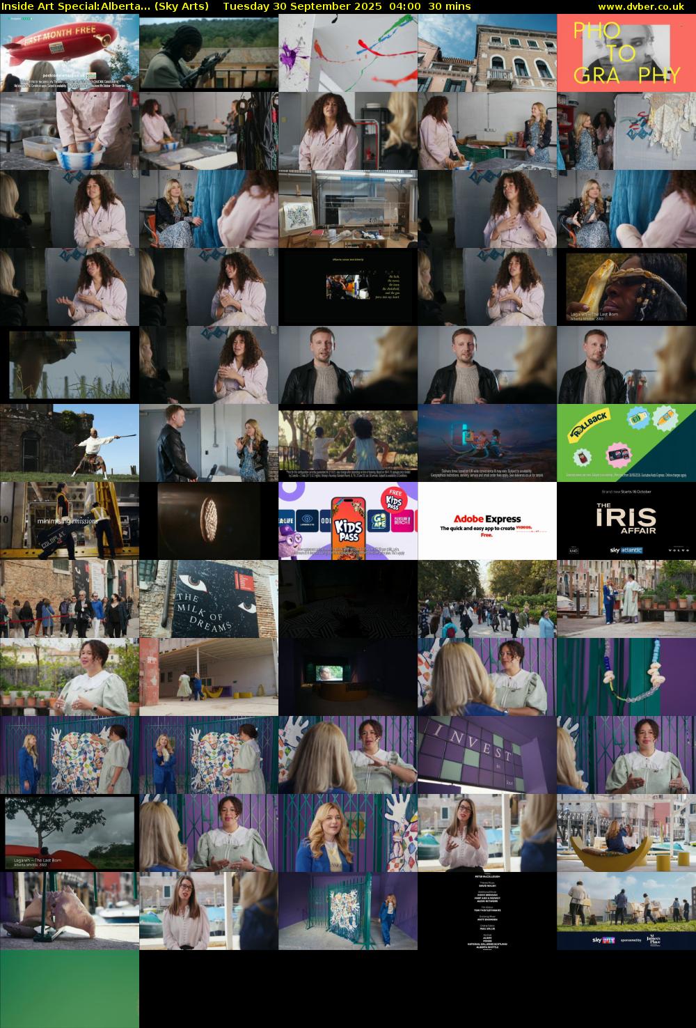 Inside Art Special:Alberta... (Sky Arts) Tuesday 30 September 2025 04:00 - 04:30