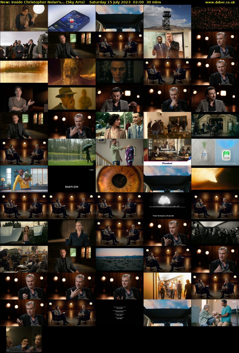Inside Christopher Nolan's... (Sky Arts) Saturday 15 July 2023 02:00 - 02:30
