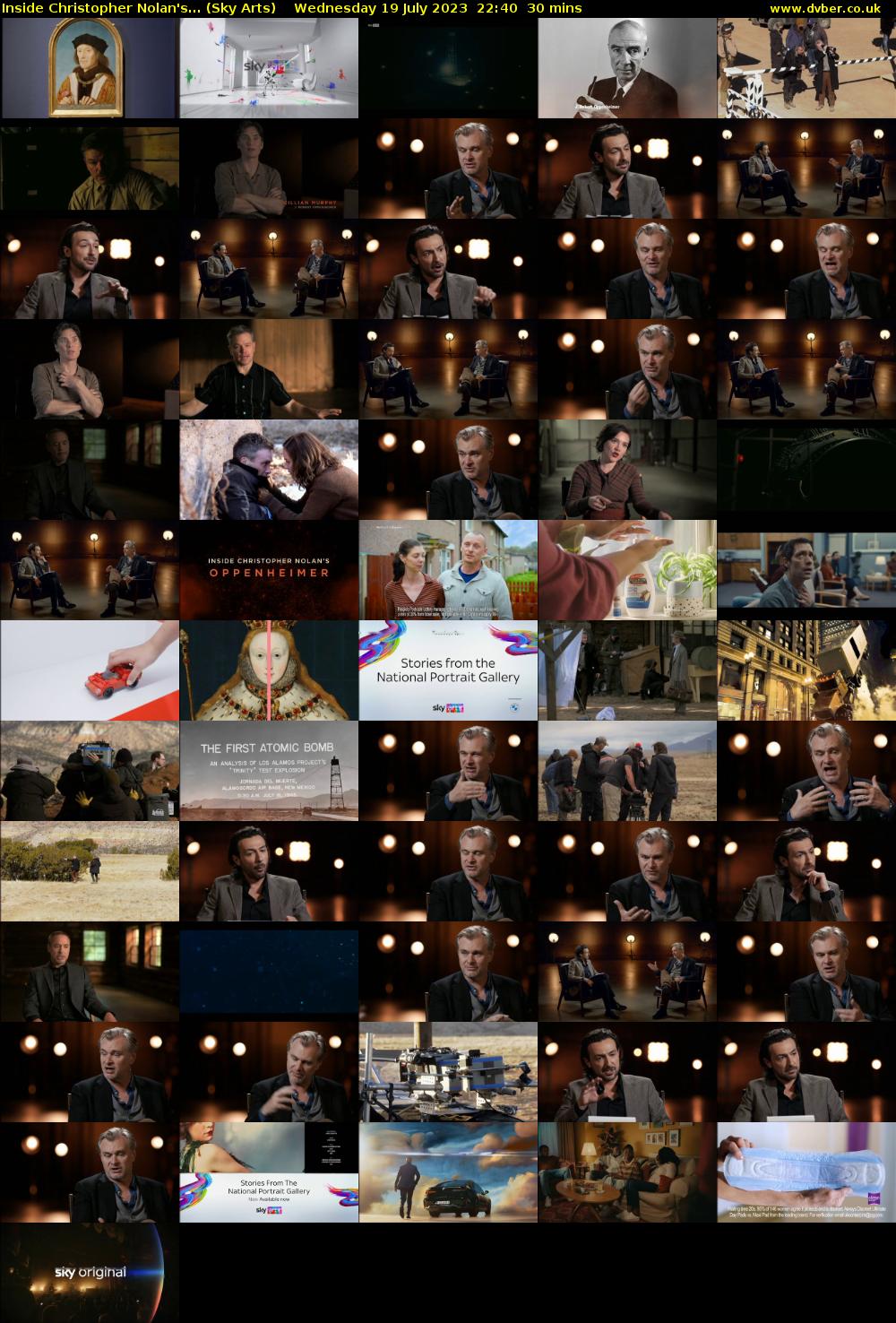 Inside Christopher Nolan's... (Sky Arts) Wednesday 19 July 2023 22:40 - 23:10