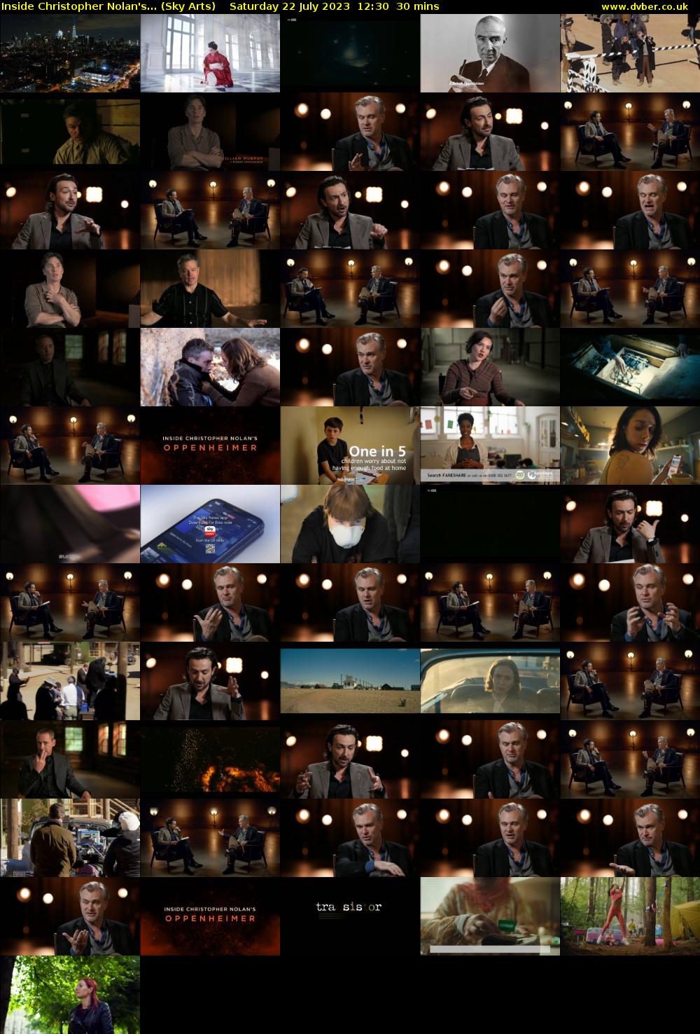 Inside Christopher Nolan's... (Sky Arts) Saturday 22 July 2023 12:30 - 13:00