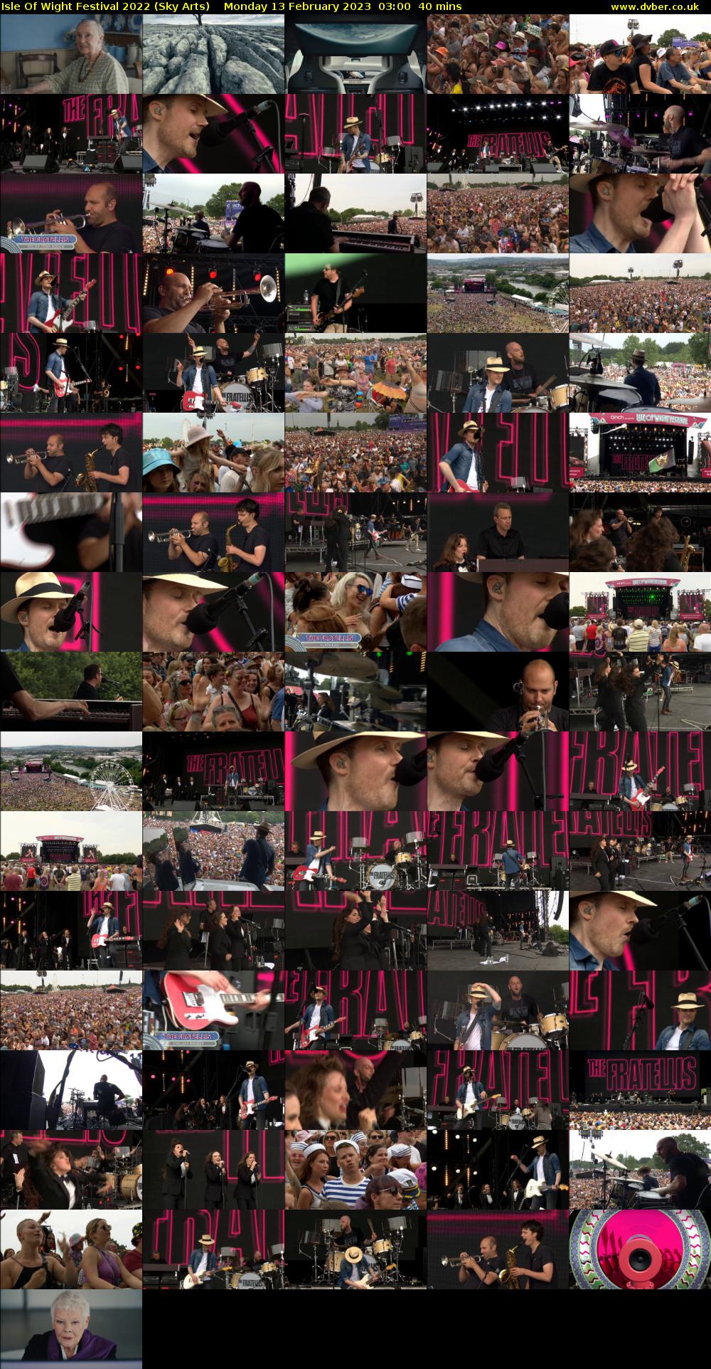 Isle Of Wight Festival 2022 (Sky Arts) Monday 13 February 2023 03:00 - 03:40