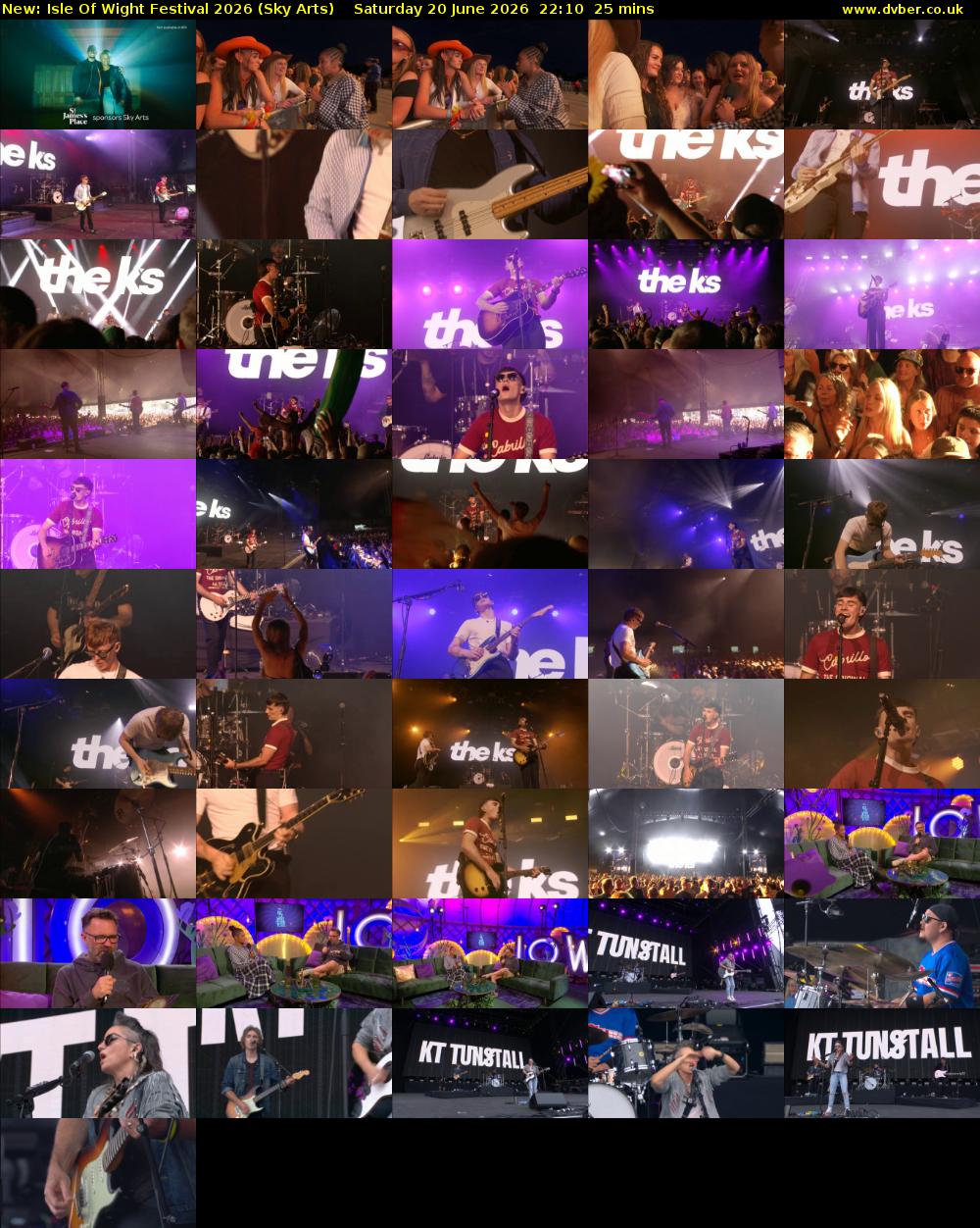 Isle Of Wight Festival 2026 (Sky Arts) Saturday 20 June 2026 22:10 - 22:35