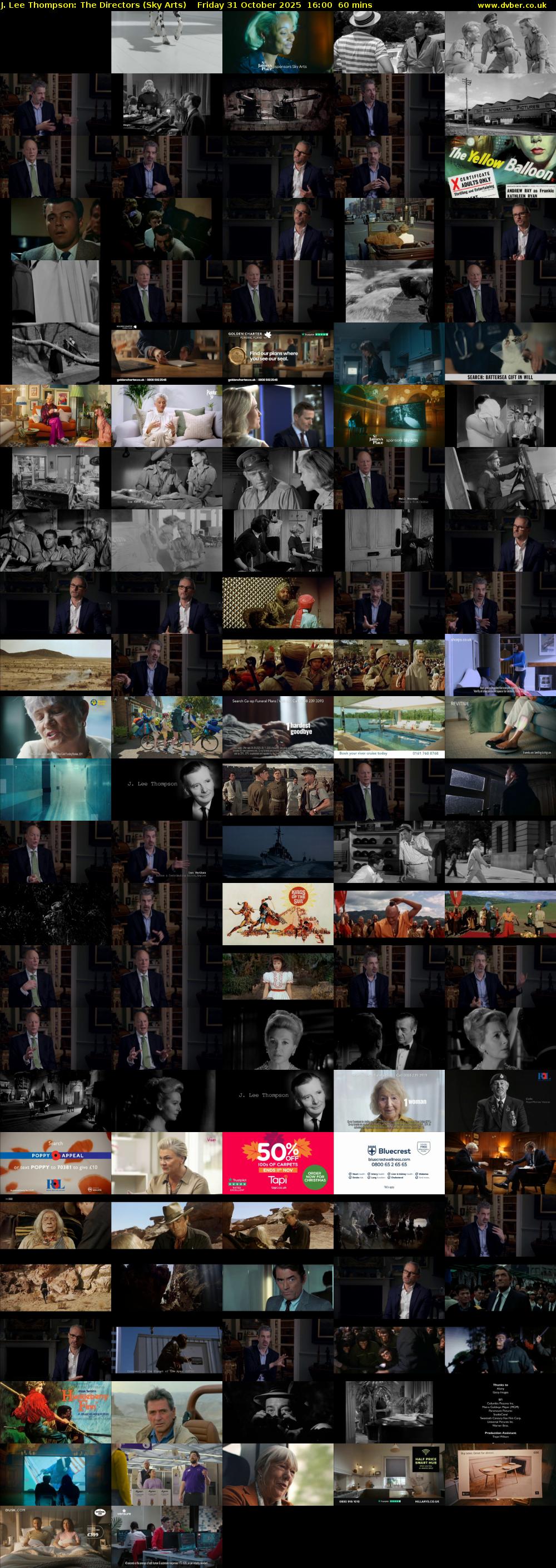 J. Lee Thompson: The Directors (Sky Arts) Friday 31 October 2025 16:00 - 17:00