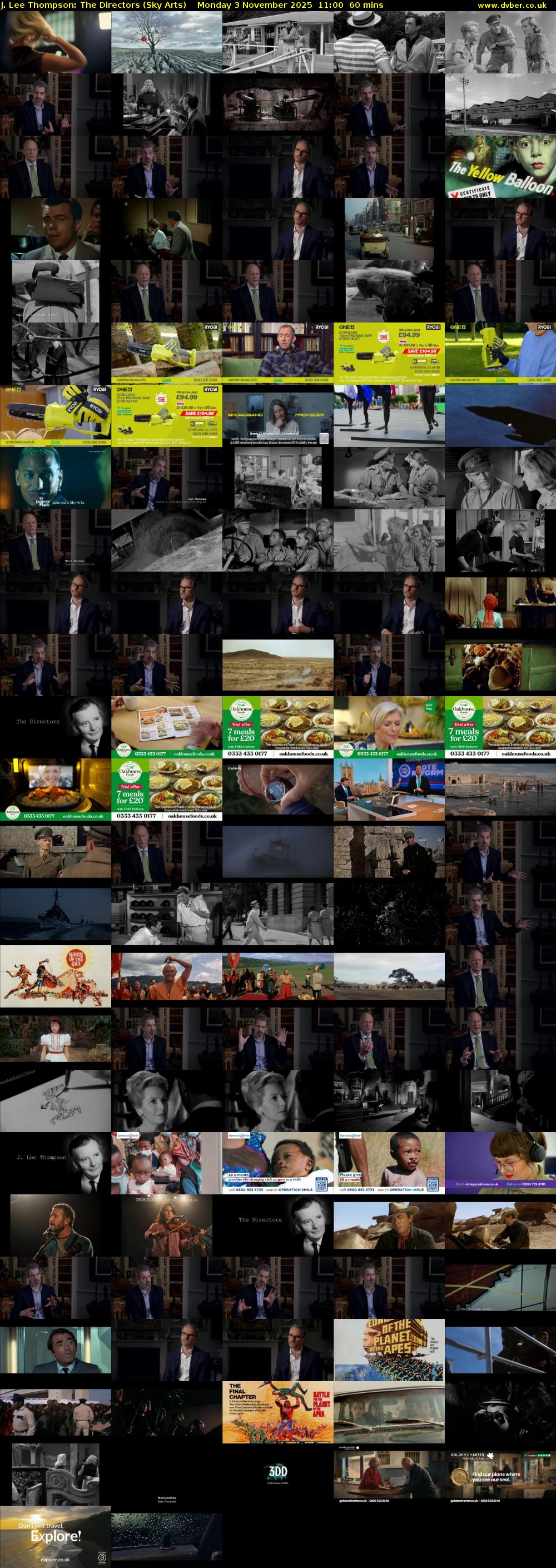 J. Lee Thompson: The Directors (Sky Arts) Monday 3 November 2025 11:00 - 12:00