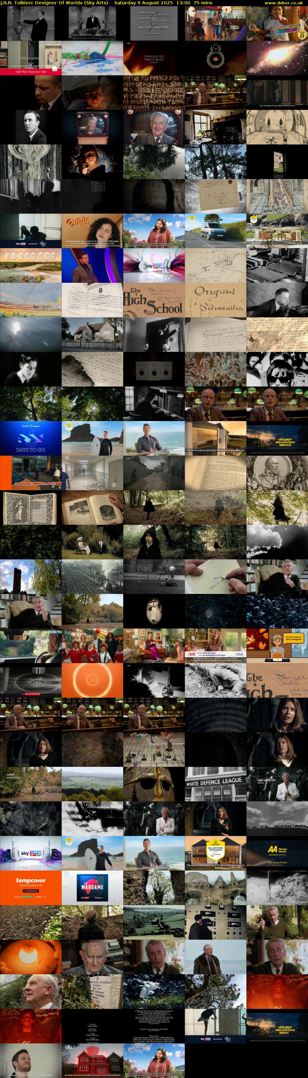 J.R.R. Tolkien: Designer Of Worlds (Sky Arts) Saturday 9 August 2025 13:00 - 14:15