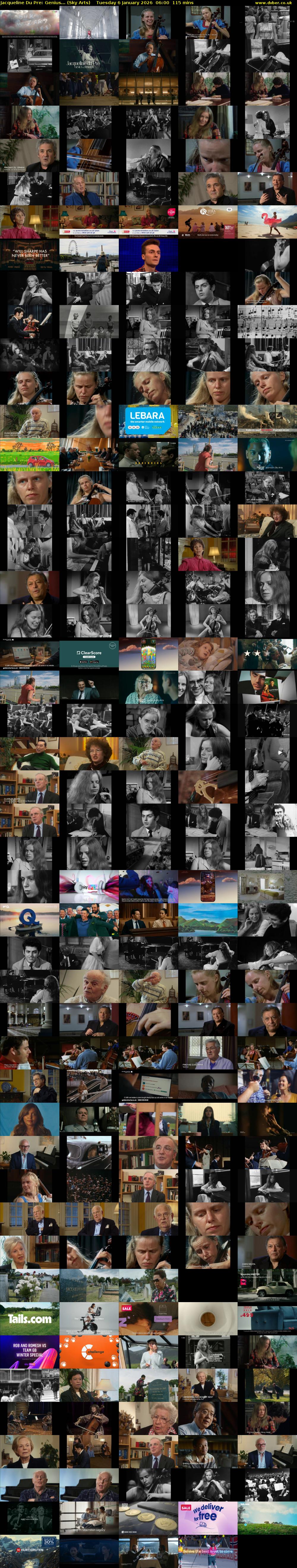 Jacqueline Du Pre: Genius... (Sky Arts) Tuesday 6 January 2026 06:00 - 07:55