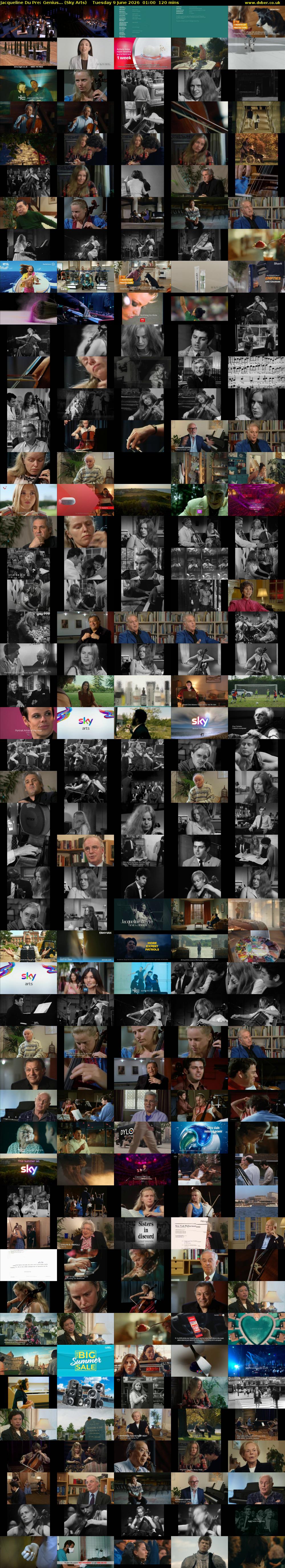 Jacqueline Du Pre: Genius... (Sky Arts) Tuesday 9 June 2026 01:00 - 03:00