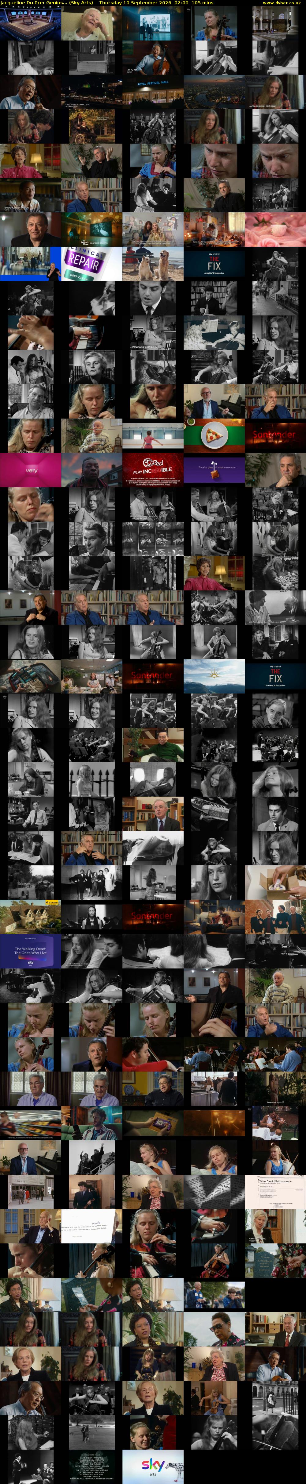 Jacqueline Du Pre: Genius... (Sky Arts) Thursday 10 September 2026 02:00 - 03:45