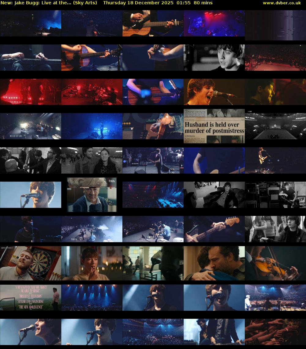 Jake Bugg: Live at the... (Sky Arts) Thursday 18 December 2025 01:55 - 03:15