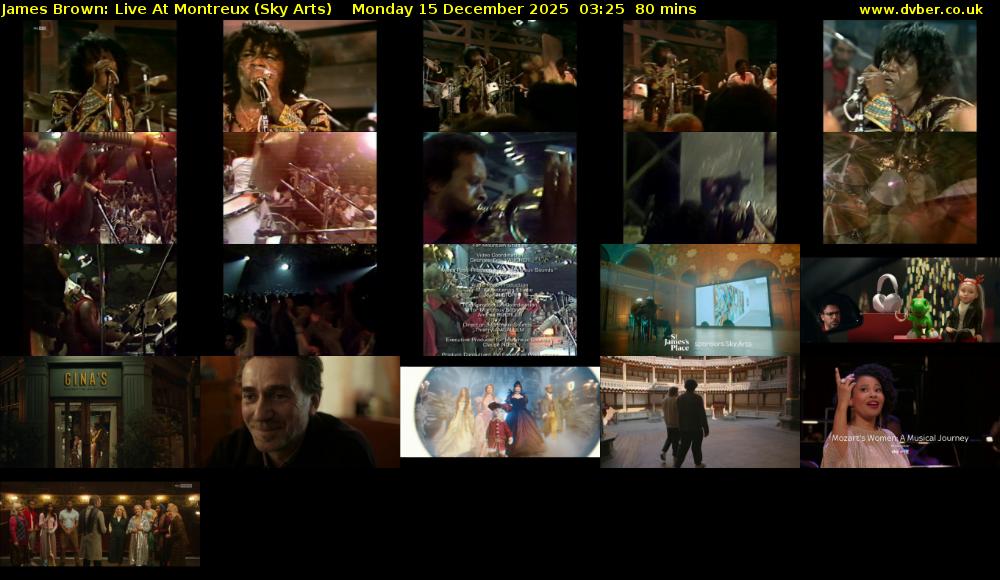 James Brown: Live At Montreux (Sky Arts) Monday 15 December 2025 03:25 - 04:45