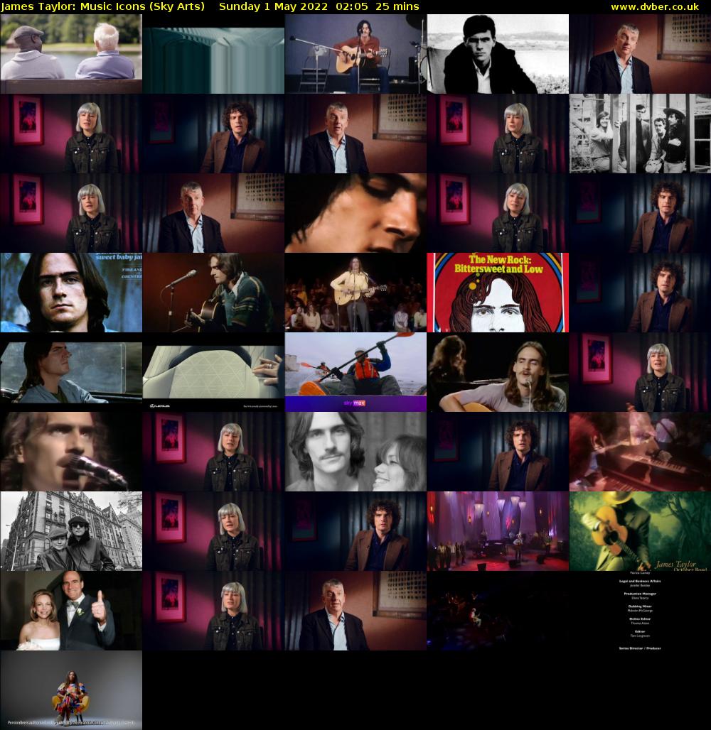James Taylor: Music Icons (Sky Arts) Sunday 1 May 2022 02:05 - 02:30