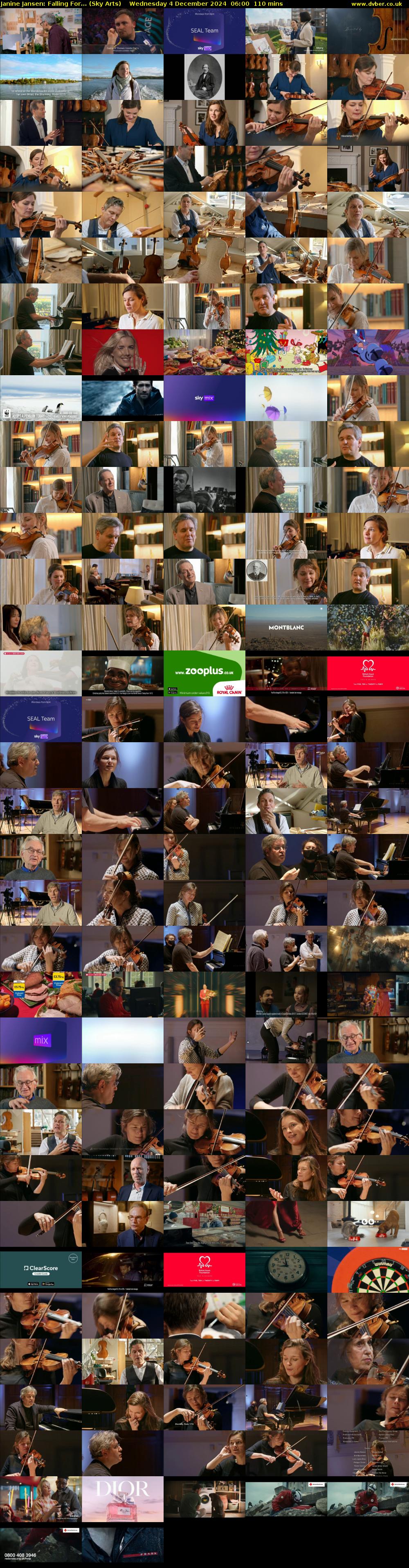 Janine Jansen: Falling For... (Sky Arts) Wednesday 4 December 2024 06:00 - 07:50