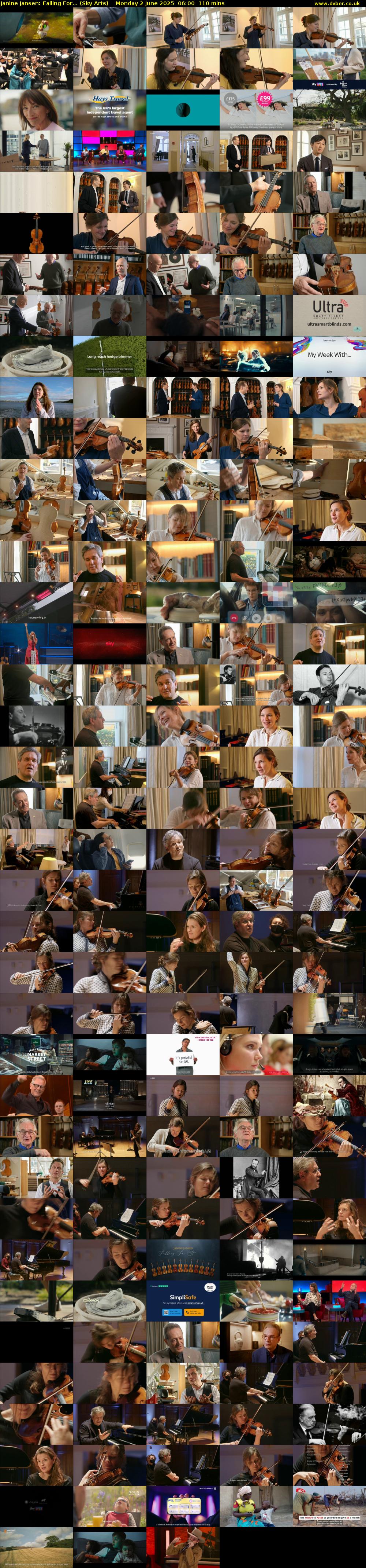 Janine Jansen: Falling For... (Sky Arts) Monday 2 June 2025 06:00 - 07:50