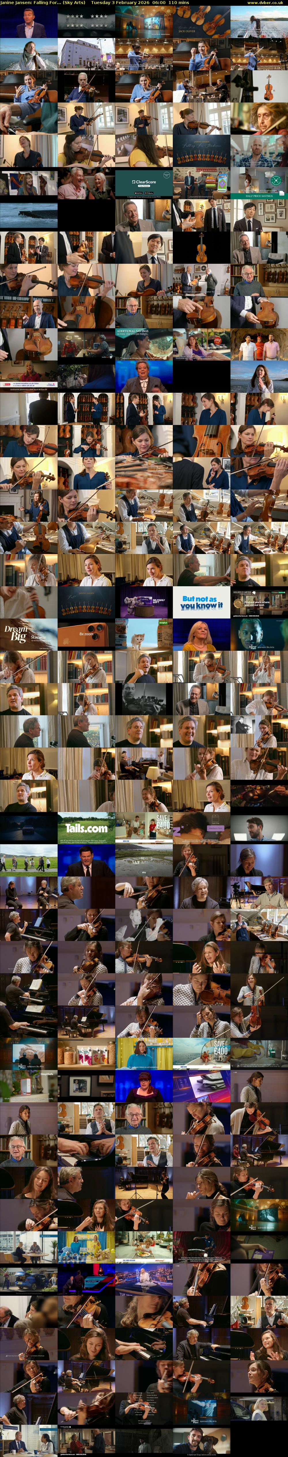 Janine Jansen: Falling For... (Sky Arts) Tuesday 3 February 2026 06:00 - 07:50