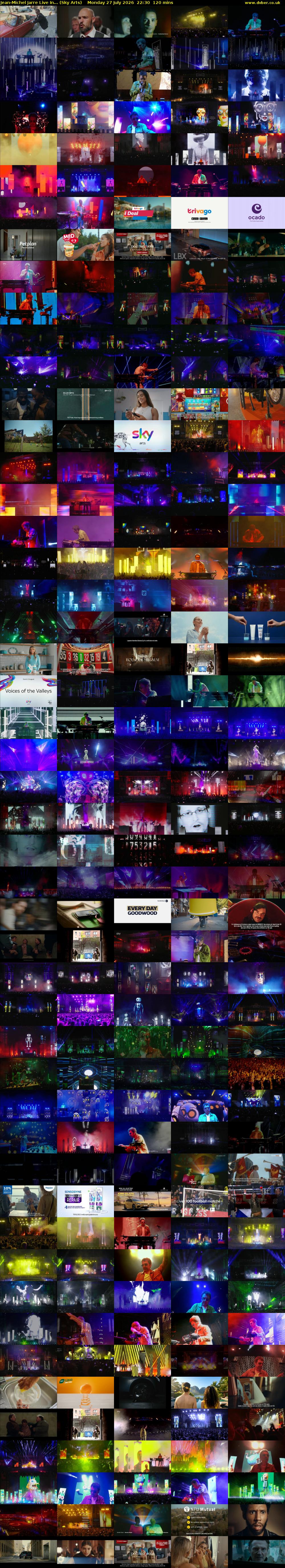 Jean-Michel Jarre Live In... (Sky Arts) Monday 27 July 2026 22:30 - 00:30