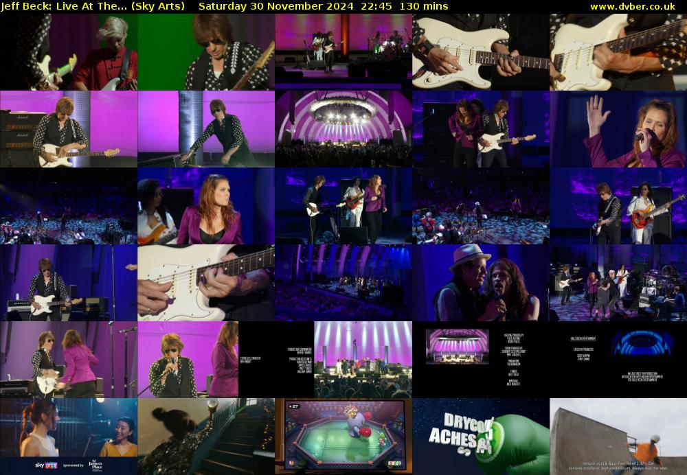 Jeff Beck: Live At The... (Sky Arts) Saturday 30 November 2024 22:45 - 00:55