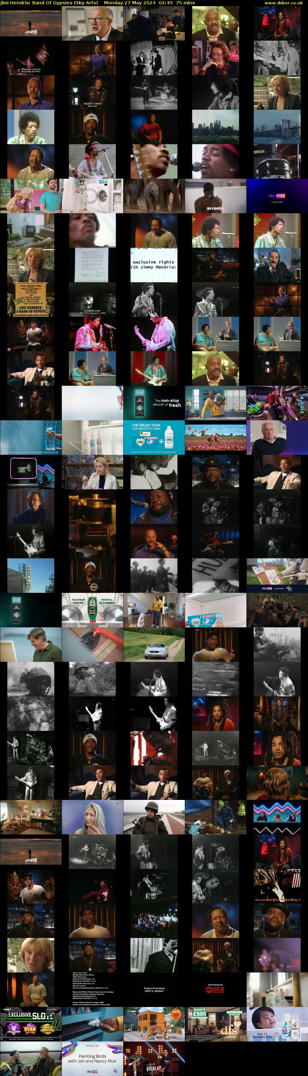 Jimi Hendrix: Band Of Gypsies (Sky Arts) Monday 27 May 2024 02:45 - 04:00