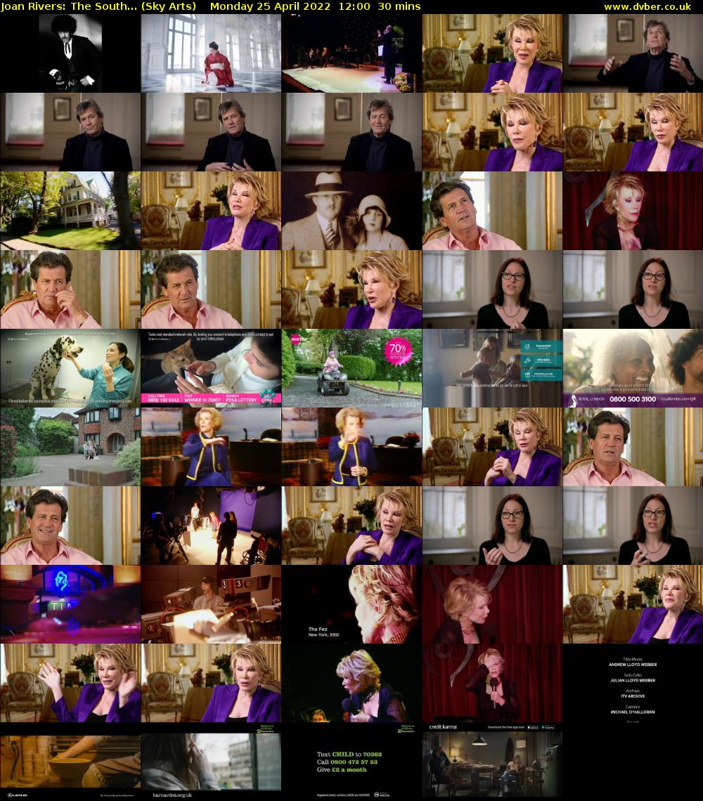 Joan Rivers: The South... (Sky Arts) Monday 25 April 2022 12:00 - 12:30
