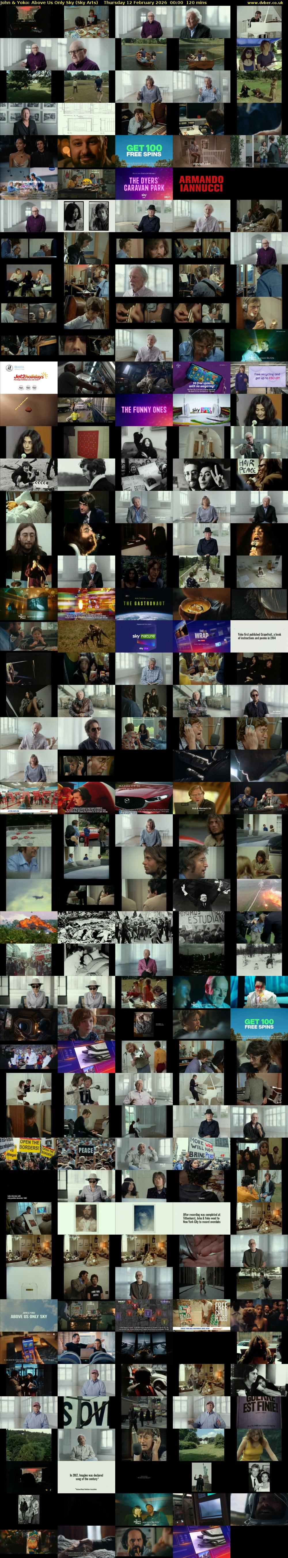 John & Yoko: Above Us Only Sky (Sky Arts) Thursday 12 February 2026 00:00 - 02:00