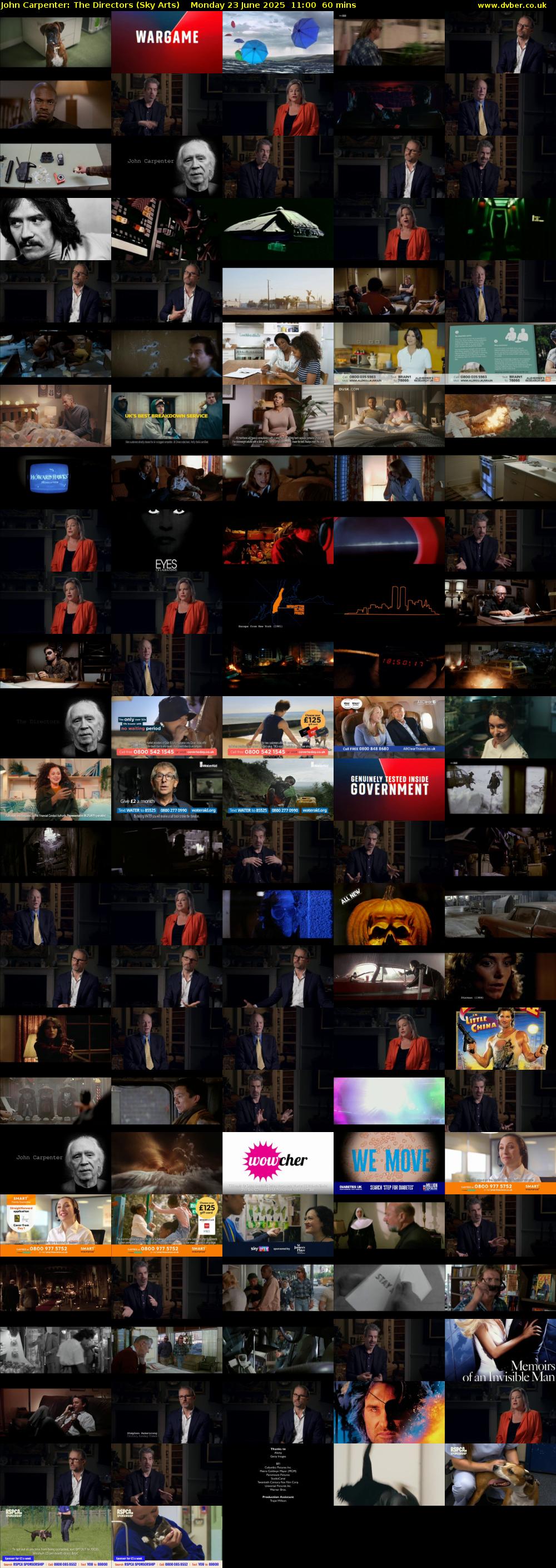John Carpenter: The Directors (Sky Arts) Monday 23 June 2025 11:00 - 12:00