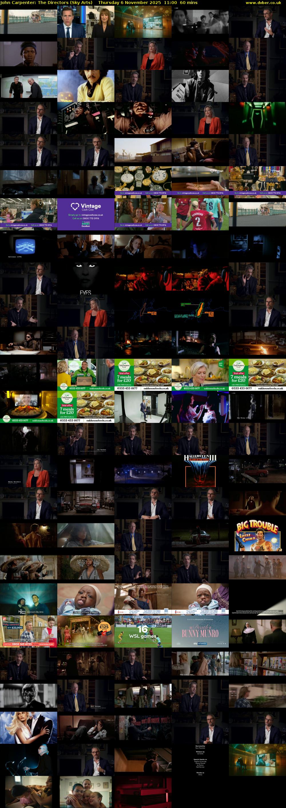 John Carpenter: The Directors (Sky Arts) Thursday 6 November 2025 11:00 - 12:00