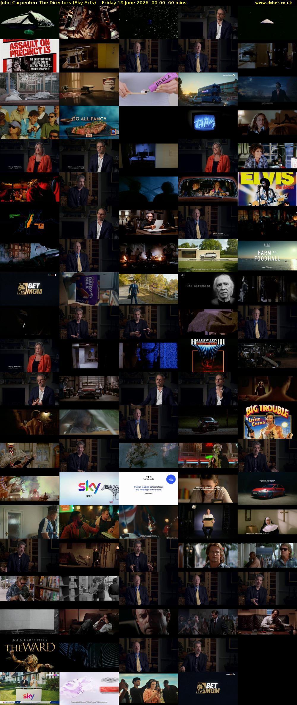 John Carpenter: The Directors (Sky Arts) Friday 19 June 2026 00:00 - 01:00