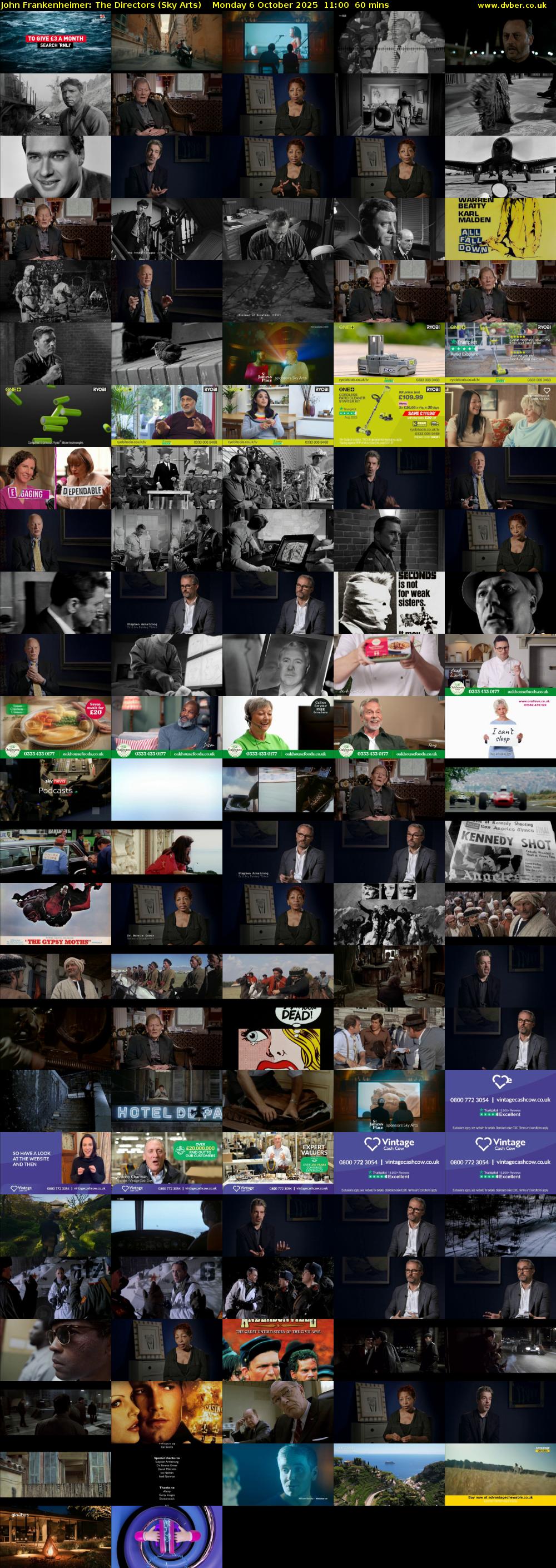 John Frankenheimer: The Directors (Sky Arts) Monday 6 October 2025 11:00 - 12:00