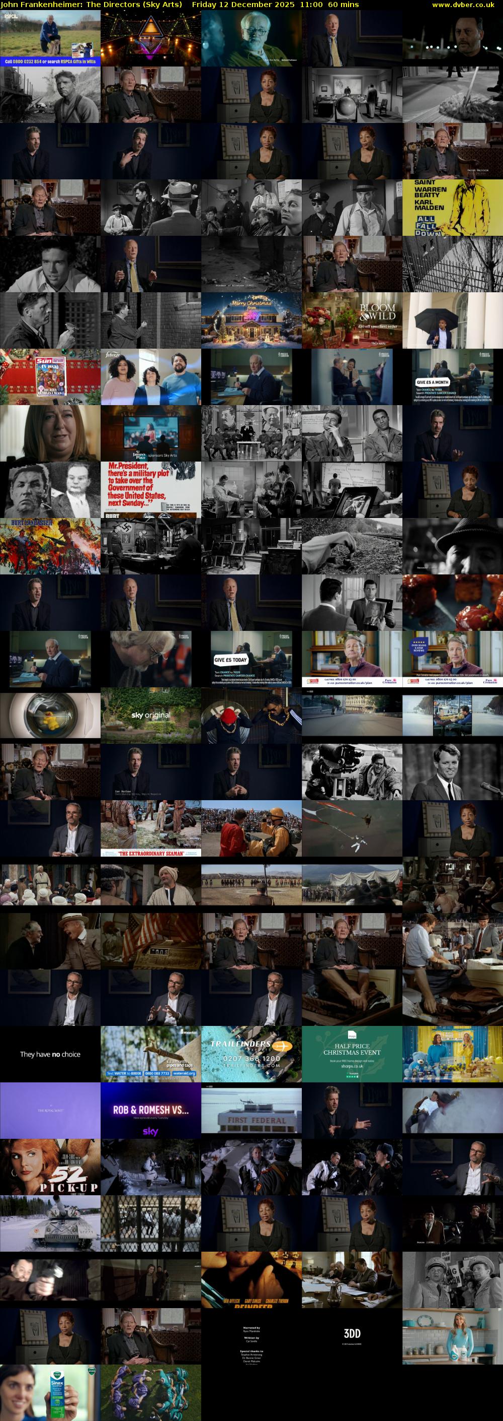 John Frankenheimer: The Directors (Sky Arts) Friday 12 December 2025 11:00 - 12:00