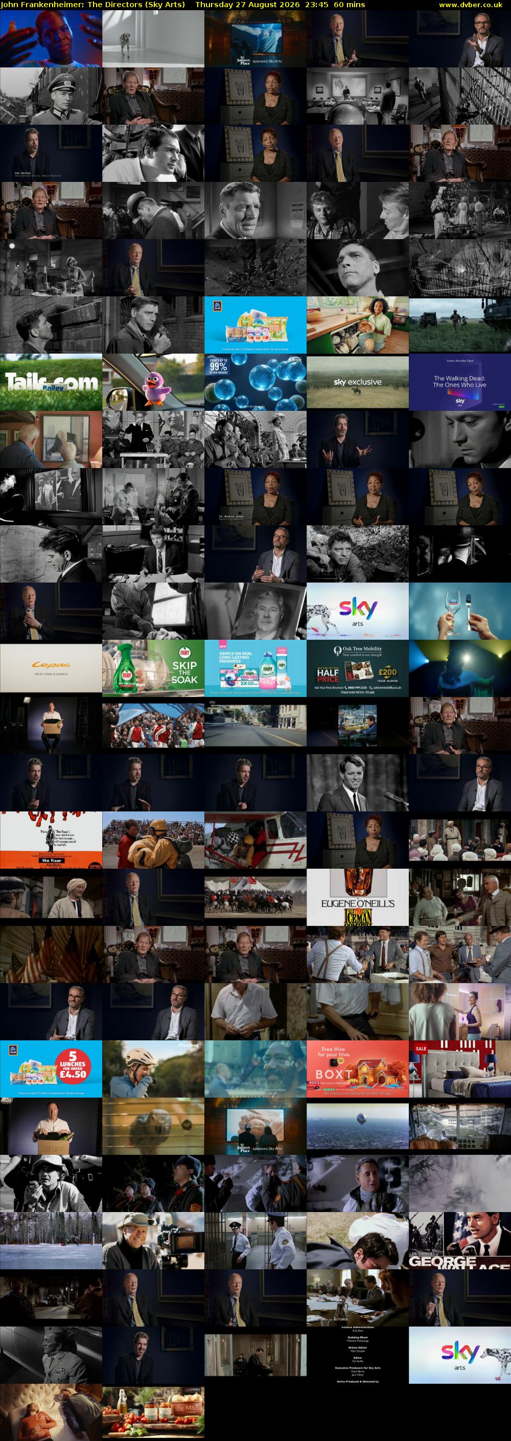 John Frankenheimer: The Directors (Sky Arts) Thursday 27 August 2026 23:45 - 00:45
