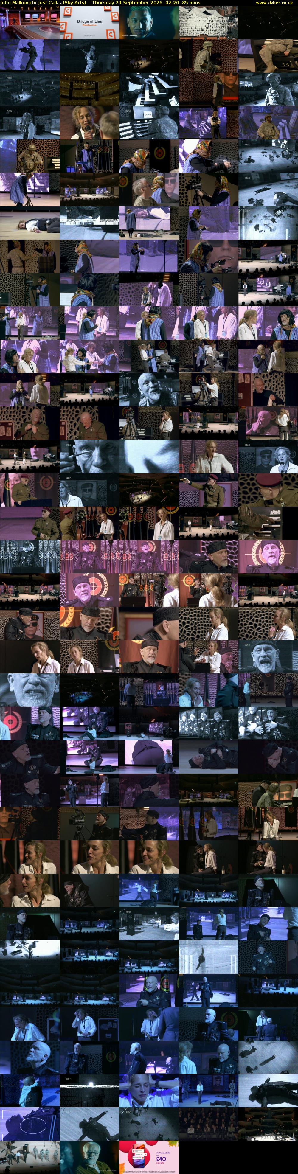 John Malkovich: Just Call... (Sky Arts) Thursday 24 September 2026 02:20 - 03:45