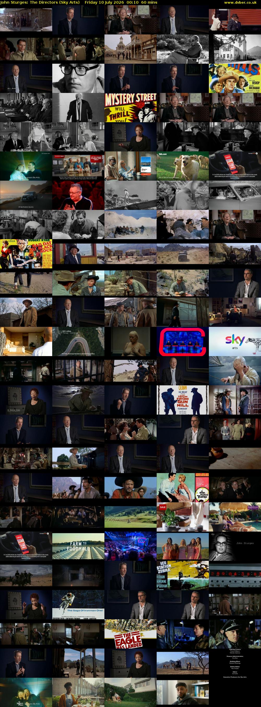 John Sturges: The Directors (Sky Arts) Friday 10 July 2026 00:10 - 01:10