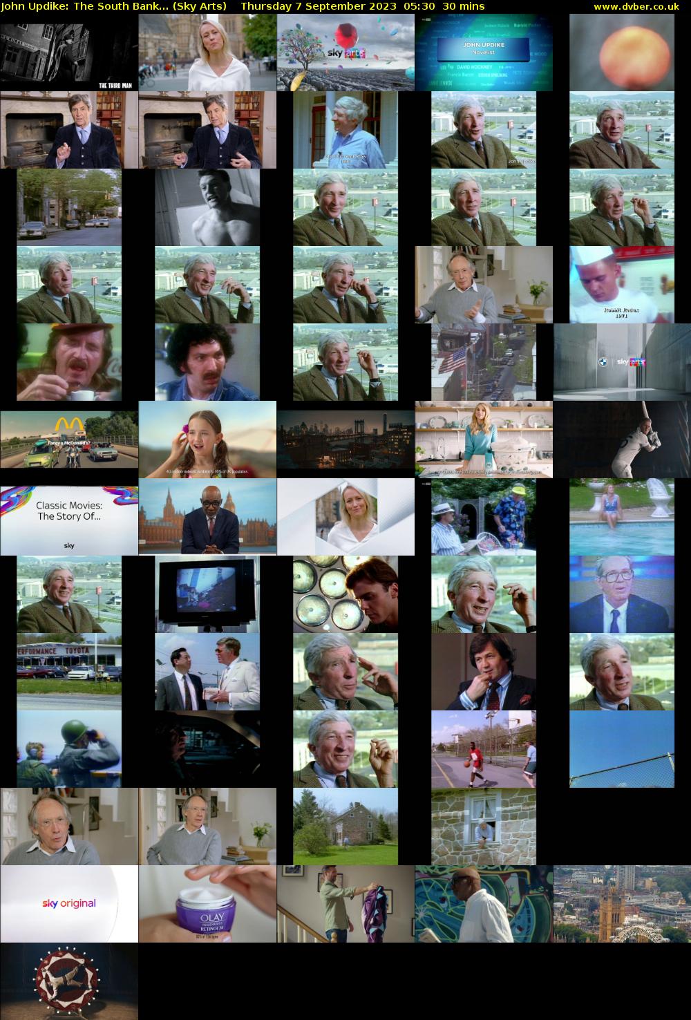 John Updike: The South Bank... (Sky Arts) Thursday 7 September 2023 05:30 - 06:00