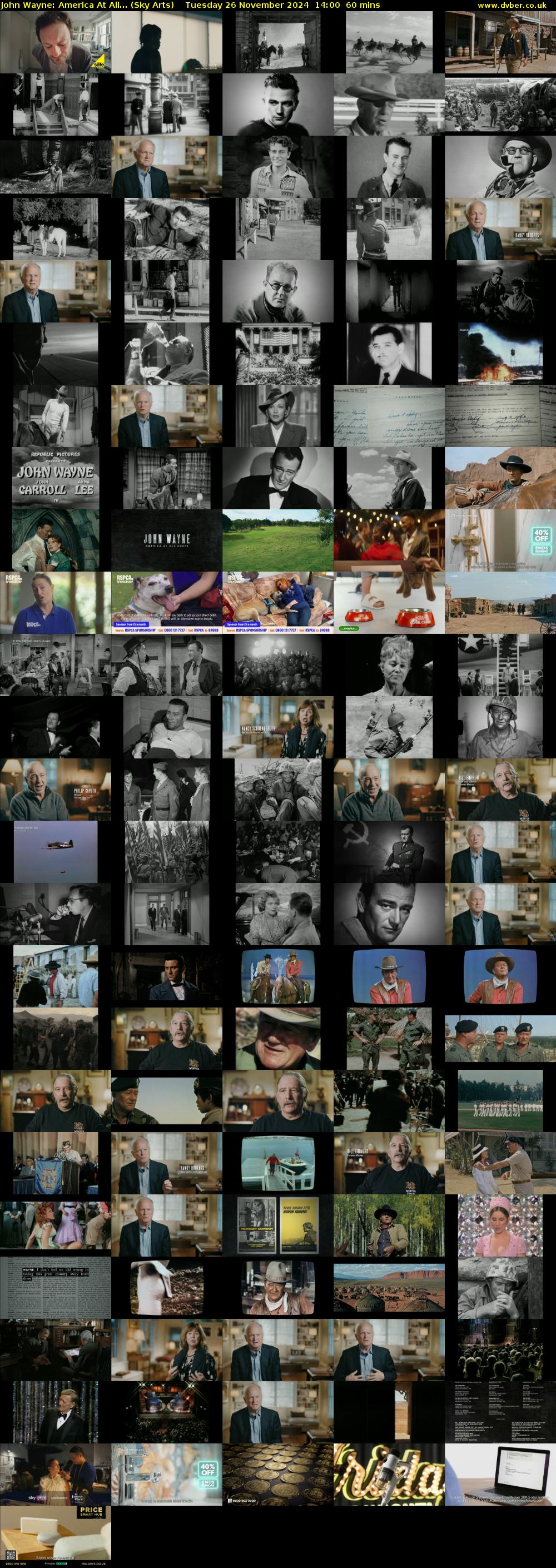 John Wayne: America At All... (Sky Arts) Tuesday 26 November 2024 14:00 - 15:00