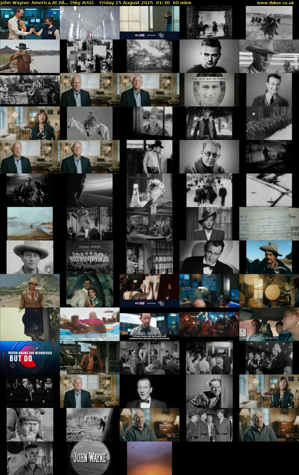 John Wayne: America At All... (Sky Arts) Friday 15 August 2025 01:30 - 02:30