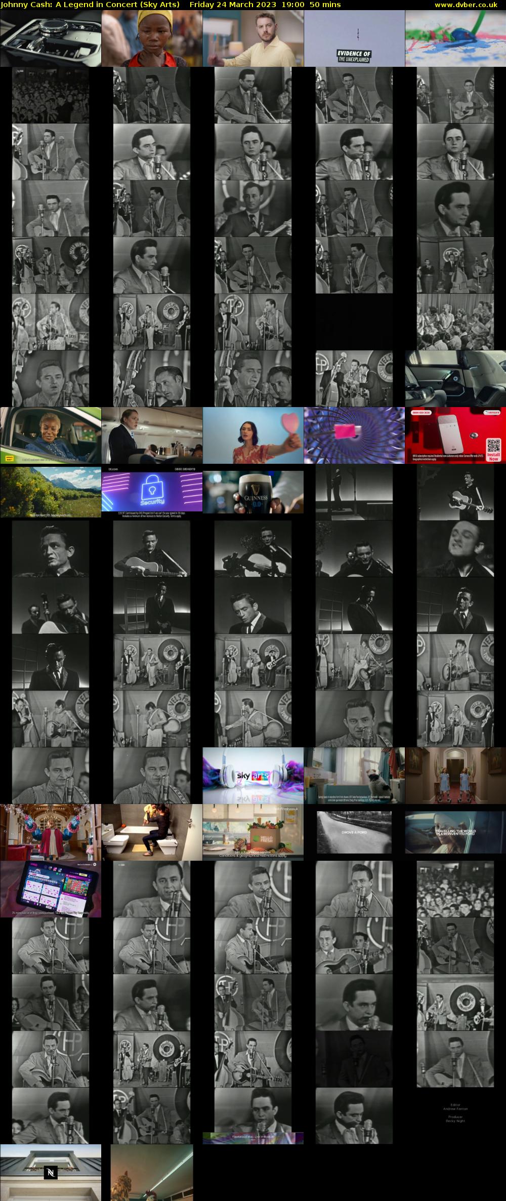 Johnny Cash: A Legend in Concert (Sky Arts) Friday 24 March 2023 19:00 - 19:50