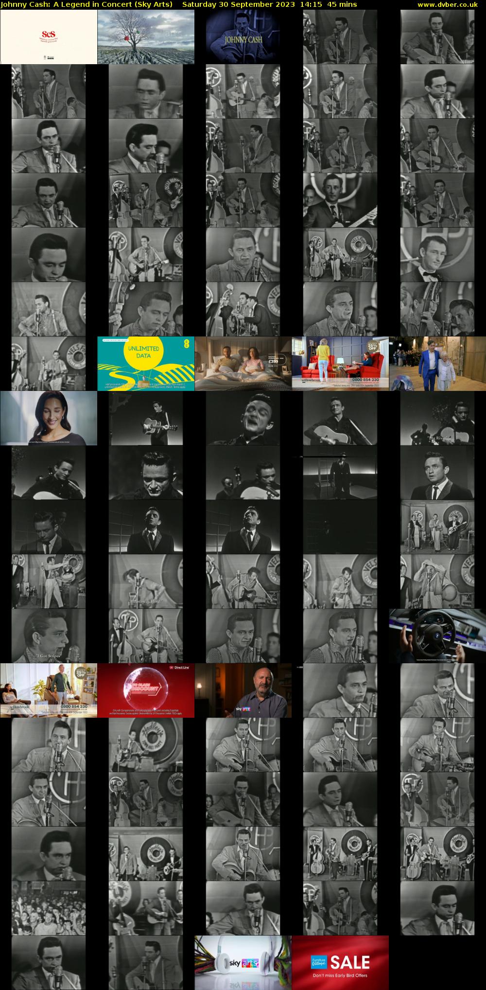 Johnny Cash: A Legend in Concert (Sky Arts) Saturday 30 September 2023 14:15 - 15:00