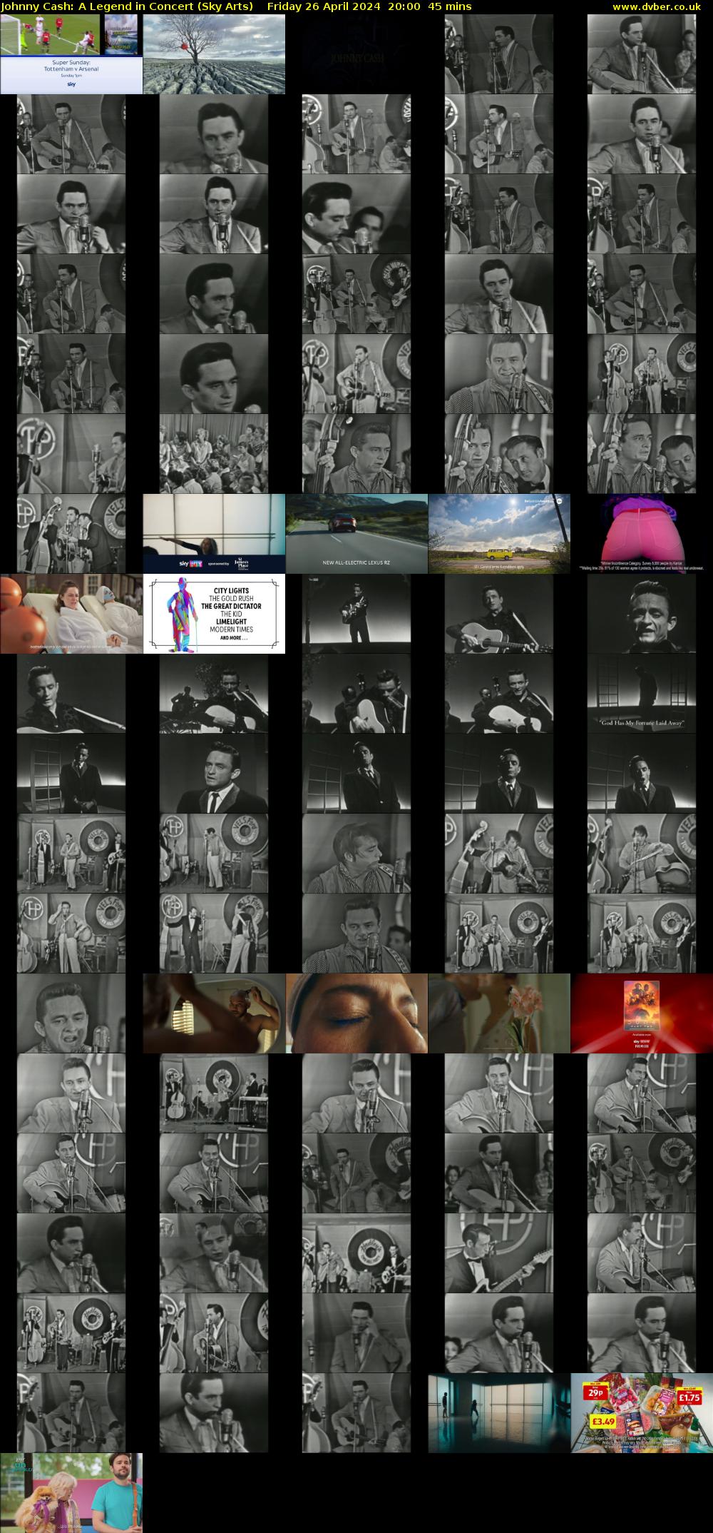 Johnny Cash: A Legend in Concert (Sky Arts) Friday 26 April 2024 20:00 - 20:45