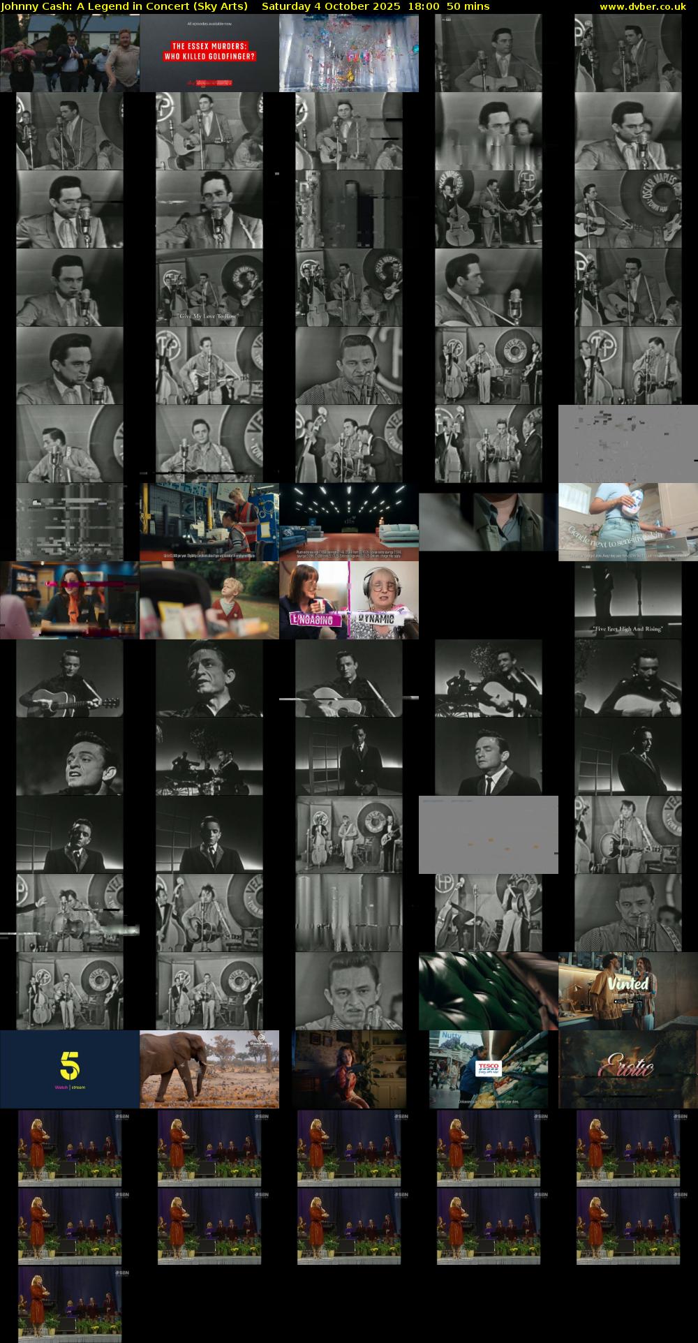 Johnny Cash: A Legend in Concert (Sky Arts) Saturday 4 October 2025 18:00 - 18:50