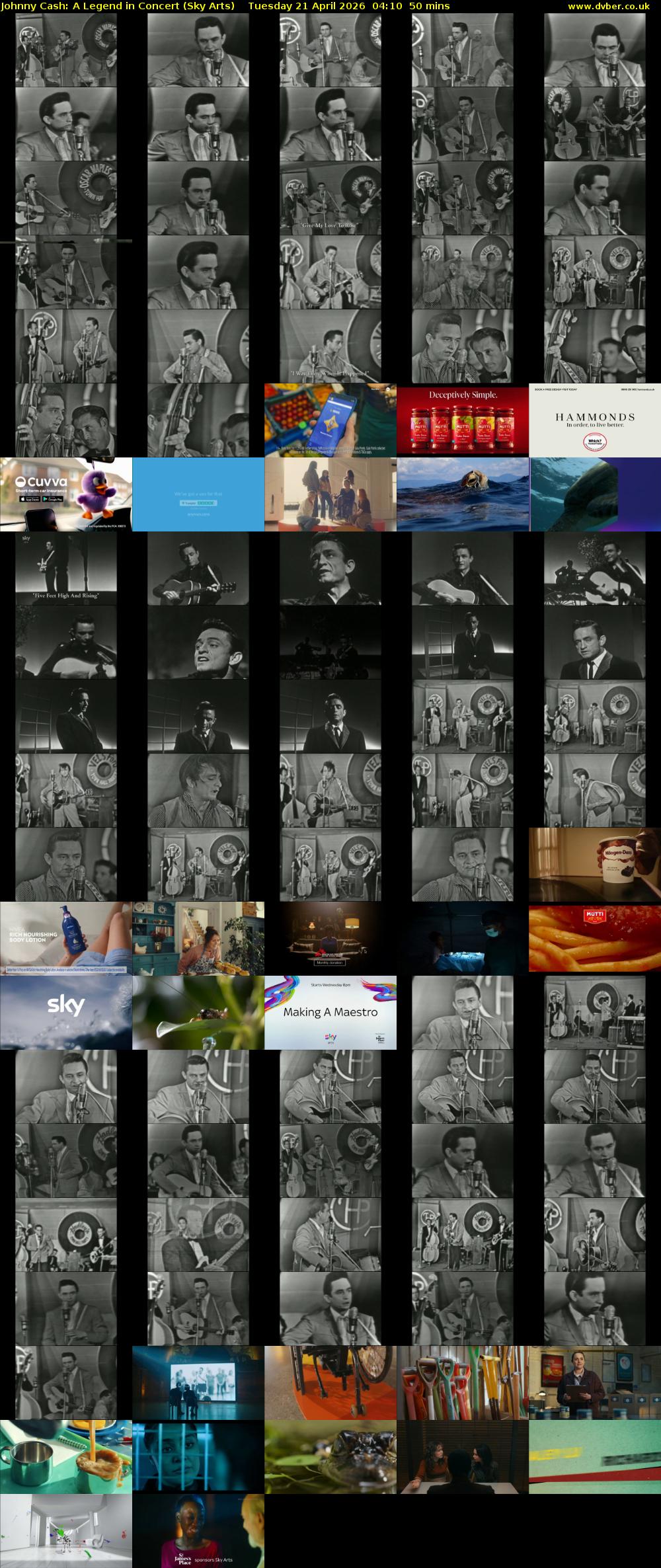 Johnny Cash: A Legend in Concert (Sky Arts) Tuesday 21 April 2026 04:10 - 05:00