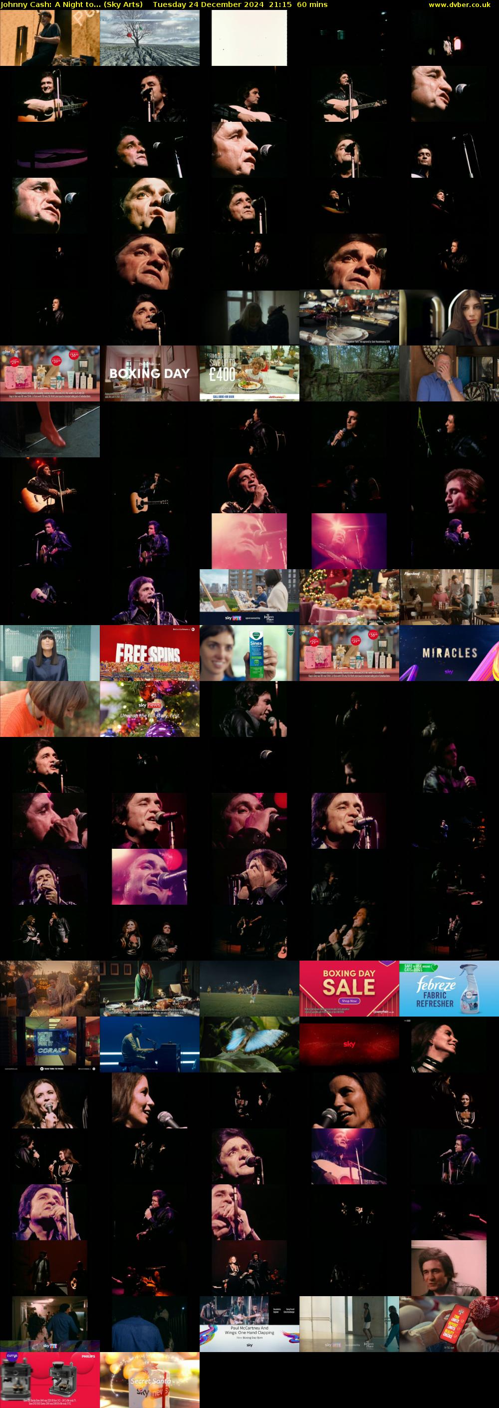 Johnny Cash: A Night to... (Sky Arts) Tuesday 24 December 2024 21:15 - 22:15
