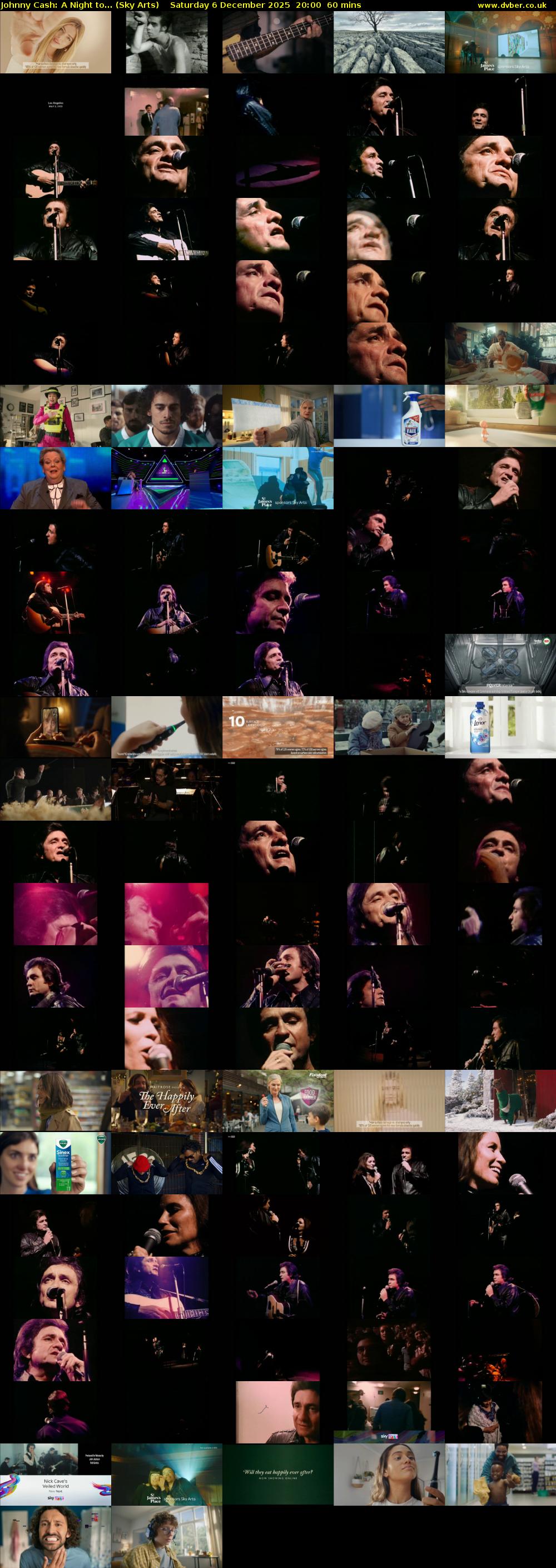 Johnny Cash: A Night to... (Sky Arts) Saturday 6 December 2025 20:00 - 21:00