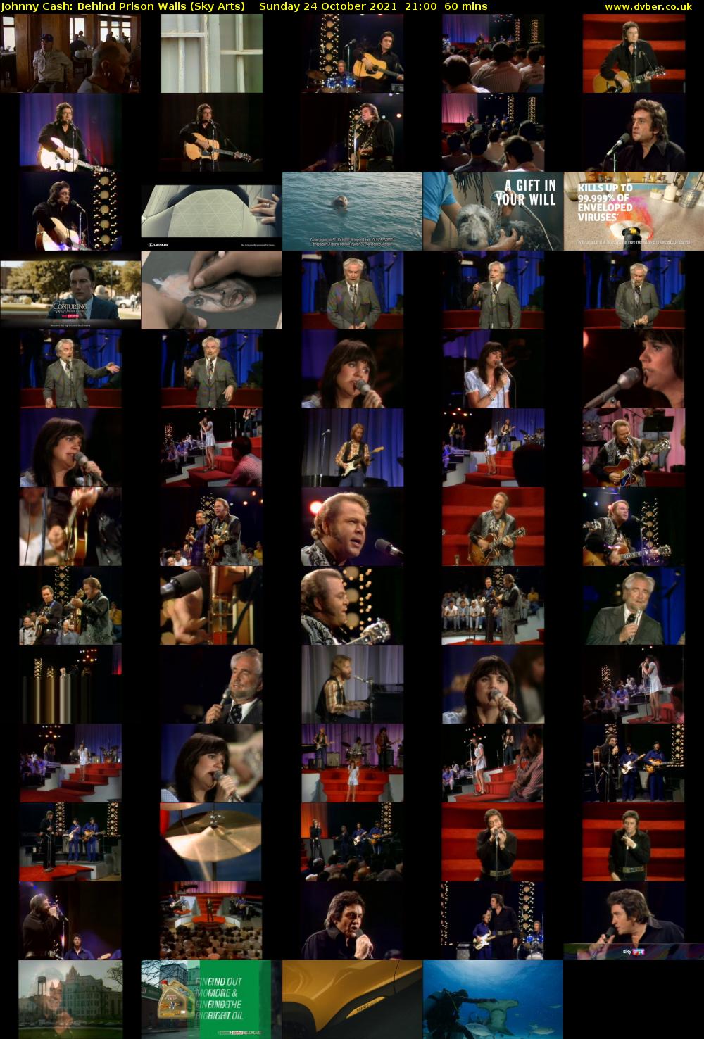 Johnny Cash: Behind Prison Walls (Sky Arts) Sunday 24 October 2021 21:00 - 22:00