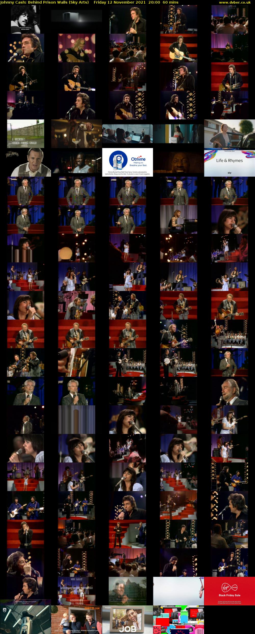 Johnny Cash: Behind Prison Walls (Sky Arts) Friday 12 November 2021 20:00 - 21:00