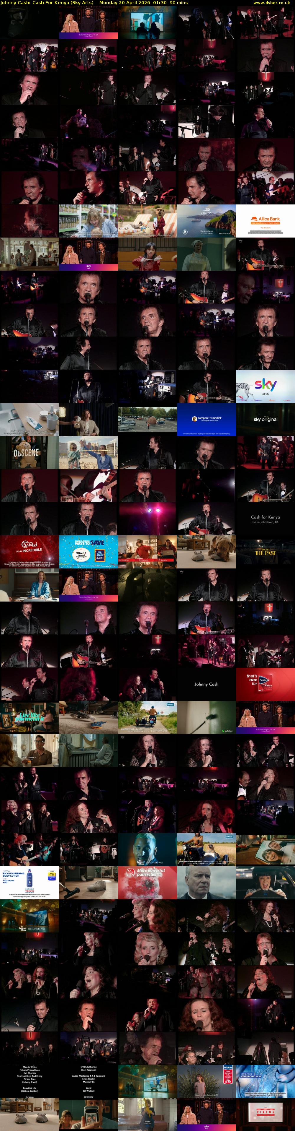 Johnny Cash: Cash For Kenya (Sky Arts) Monday 20 April 2026 01:30 - 03:00