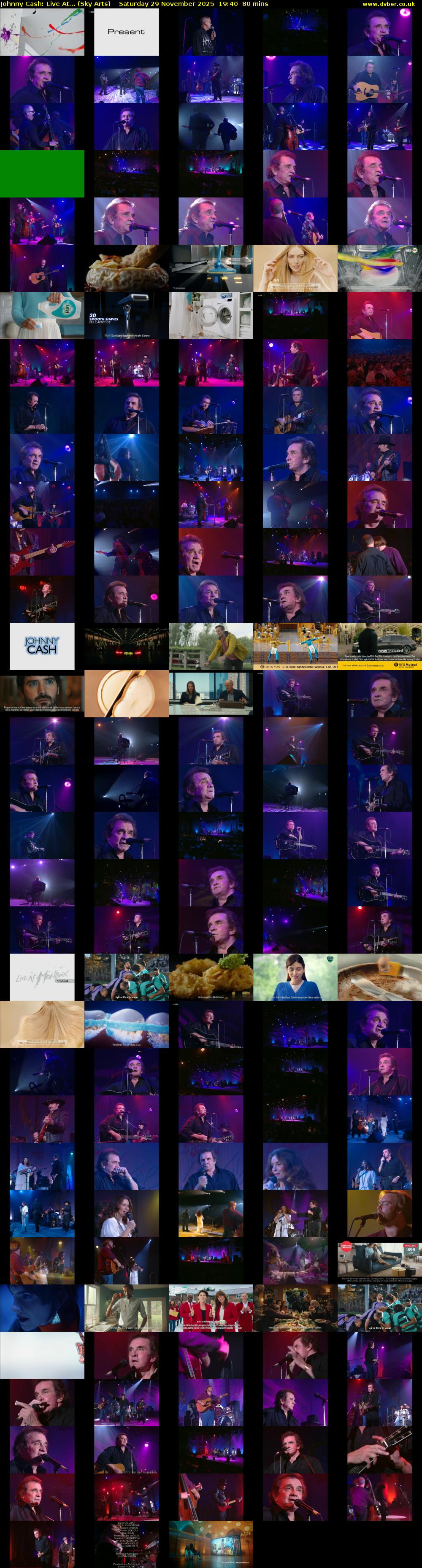 Johnny Cash: Live At... (Sky Arts) Saturday 29 November 2025 19:40 - 21:00